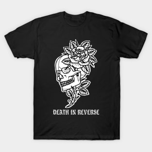 Skull with flowers Death In Reverse Tattoo Flash T-Shirt